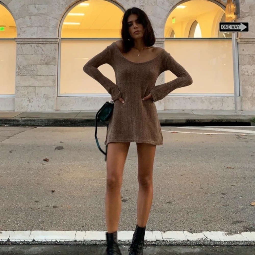 Princess Polly Boho Babe Mini Dress Mocha NWT